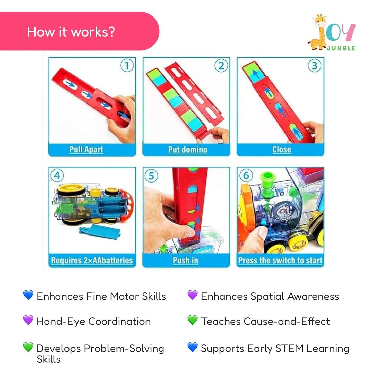 Train Toy Domino Set for Kids & BPA-Free Plastic with Sound Effects