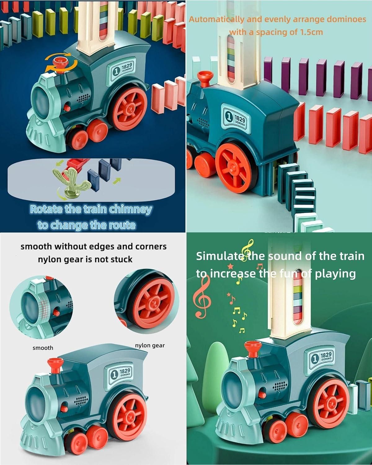 Train Toy Domino Set for Kids & BPA-Free Plastic with Sound Effects